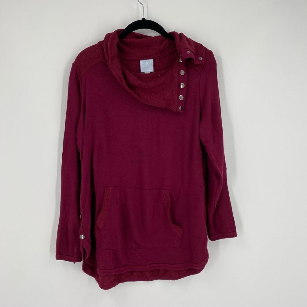 Sunday Women’s Shawl Neck Long Sleeve Red Thin Knit Sweater size L
